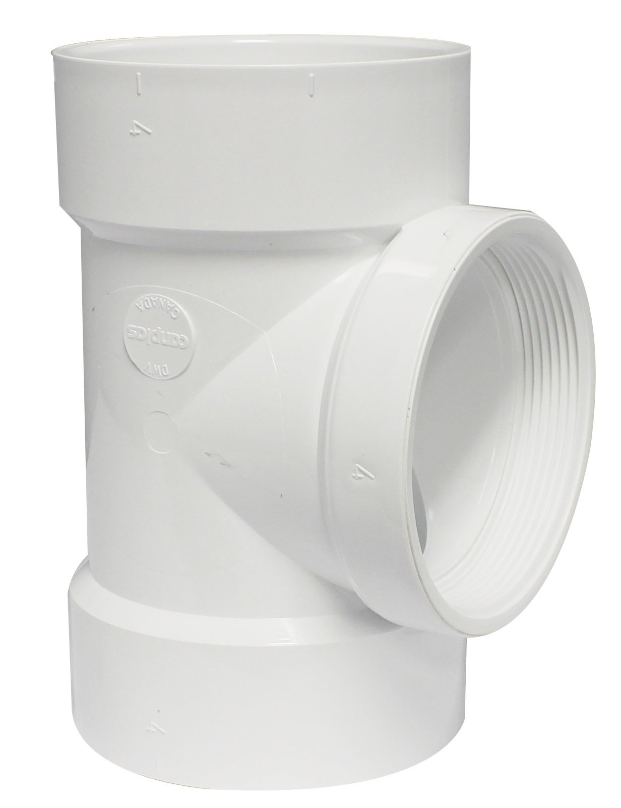 Amazon.com: Canplas 192117S PVC DWV Cleanout Tee, 4-Inch, White